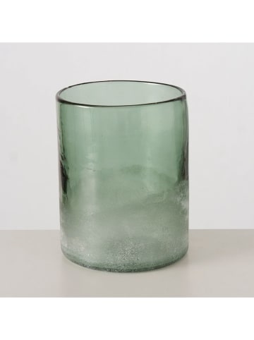 Boltze Świecznik "Halla" w kolorze zielonym - wys. 18 x Ø 14 cm