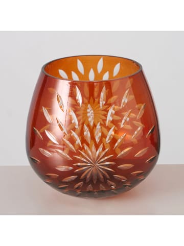 Boltze Świecznik "Matahari" w kolorze brązowym - wys. 10 x Ø 10 cm