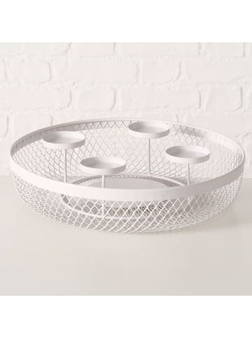 Boltze Świecznik "Vika" w kolorze szarym - wys. 8 x Ø 34 cm