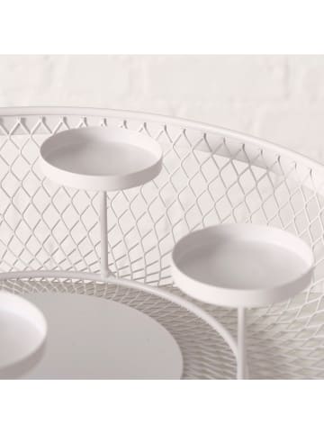 Boltze Teelichthalter "Vika" in Grau - (H)8 x  Ø 34 cm