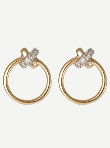 CARATELLI Gouden oorstekers "Clair de Lune" met diamanten