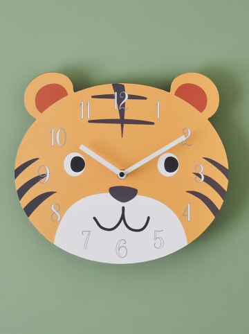 BELLA MAISON Zegar ścienny "Tiger" w kolorze pomarańczowym - 28 x 26 cm