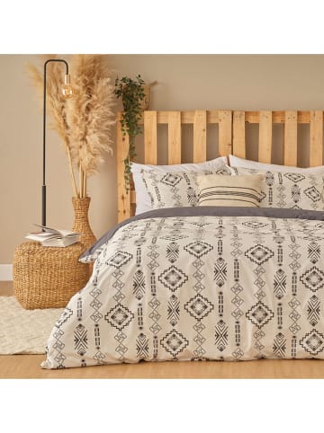 BELLA MAISON 3tlg. Renforcé-Bettwäscheset "Blake" in Creme/ Anthrazit