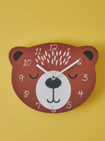 BELLA MAISON Zegar ścienny "Bear" w kolorze brązowym - 28 x 26 cm