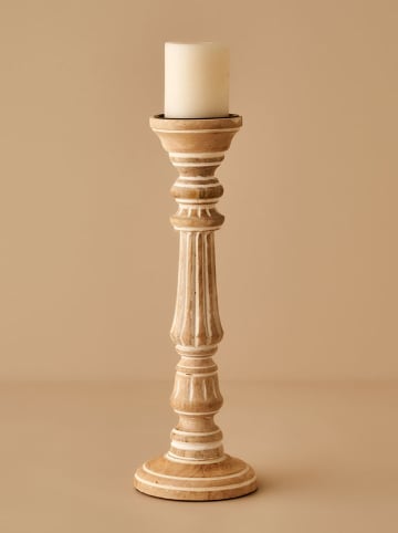 BELLA MAISON Świecznik "Esta" w kolorze beżowym - wys. 40 cm