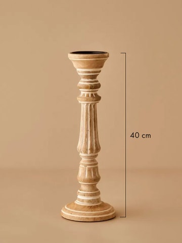 BELLA MAISON Świecznik "Esta" w kolorze beżowym - wys. 40 cm