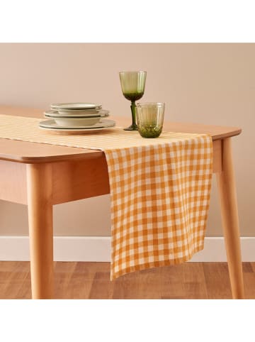 BELLA MAISON Tafelloper geel/wit - (L)150 x (B)50 cm