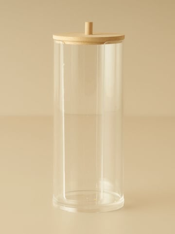 BELLA MAISON Opbergpot met deksel transparant/naturel - Ø 7 cm x (H)18 cm