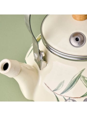 BELLA MAISON Teekanne in Creme/ Grün - 2 l