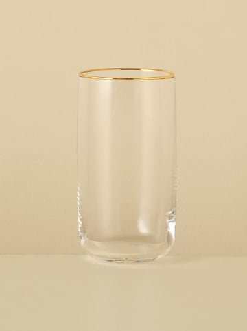 BELLA MAISON Glas in Transparent/ Gold - 365 ml