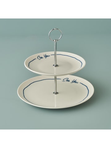 BELLA MAISON Etagere "Marine" in Creme/ Blau