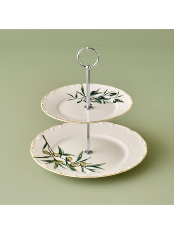 BELLA MAISON Etagere "Olive" in Creme/ Grün
