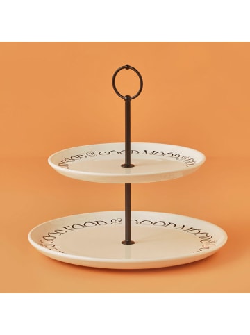 BELLA MAISON Etagere "Motto" in Creme/ Schwarz
