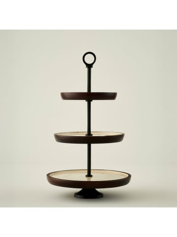 BELLA MAISON Etagere "Carina" in Schwarz/ Creme - Ø 30 cm