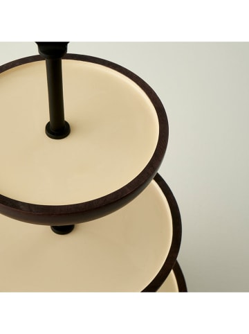 BELLA MAISON Etagere "Carina" in Schwarz/ Creme - Ø 30 cm