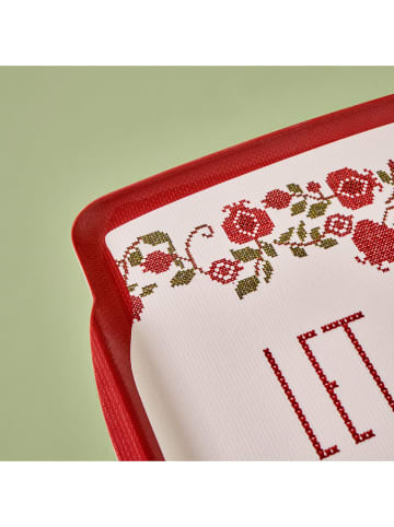 BELLA MAISON Serveerdienblad "Jolly" wit/rood - (B)31 x (L)43 cm