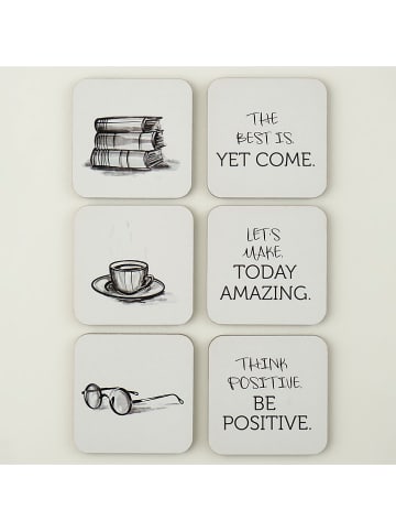 BELLA MAISON Podkładki (6 szt.) w kolorze białym - 10 x 10 cm