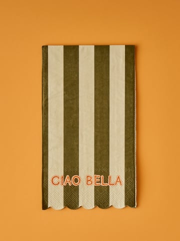 BELLA MAISON Serwetki (20 szt.) "Line" w kolorze kremowo-oliwkowym