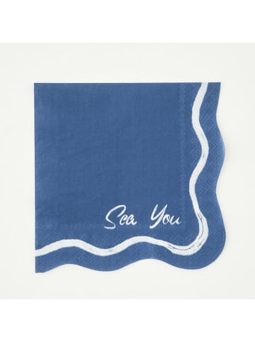 BELLA MAISON Servetten blauw/wit - 20 stuks