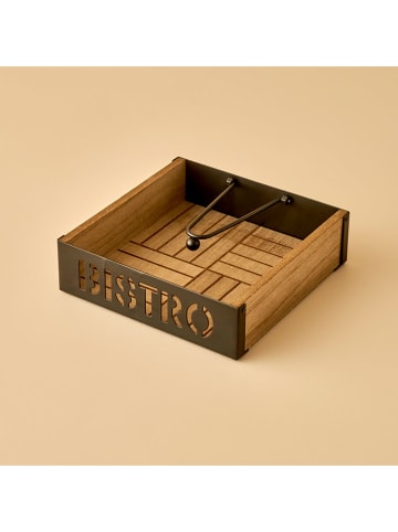 BELLA MAISON Serviettenhalter "Bistro" in Braun - (B)18 x (H)18 x (T)5 cm