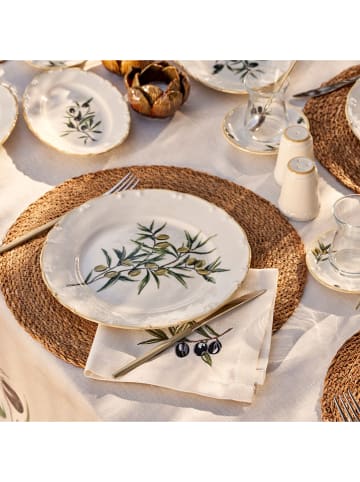 BELLA MAISON 24-delig tafelservies crème/groen