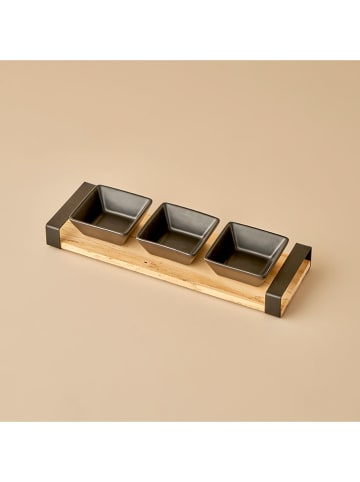 BELLA MAISON Servierschalen-Set in Schwarz/ Braun