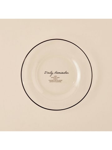 BELLA MAISON Serveerbord "Daily Reminder" transparant/zwart - Ø 26 cm