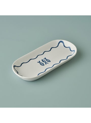 BELLA MAISON Servierplatte "Marine" in Weiß/ Blau