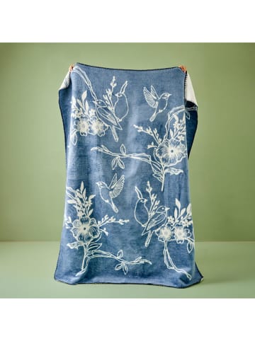 BELLA MAISON Wohndecke in Blau/ Weiß