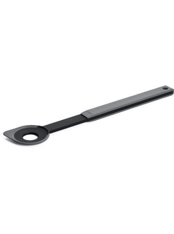 Woll Lepel met gat grijs/zwart - (L)32,5 cm