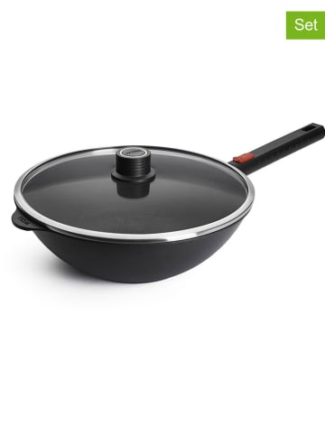 Woll 2tlg. Set: Wok- & Rührpfanne in Schwarz - Ø 30 cm