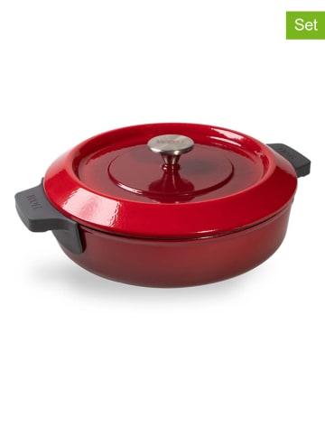 Woll 2-delige set: pan met deksel "Iron" rood - Ø 28 cm