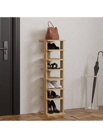 Evila Schuhregal "Ayka" in Beige - (B)29,6 x (H)110 x (T)29,6 cm