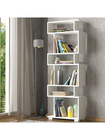 Evila Boekenkast "Blok" wit - (B)60 x (H)165 x (D)19,5 cm