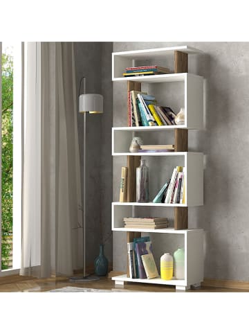 Evila Boekenkast "Blok" wit - (B)60 x (H)160 x (D)20 cm