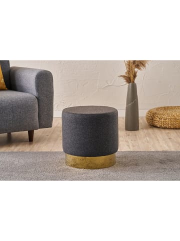 Evila Poef antraciet - (H)40 cm - Ø 40 cm