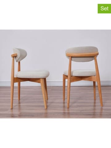 Evila 2-delige set: stoelen grijs/lichtbruin