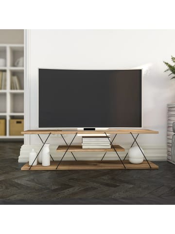 Scandinavia Concept TV- Regal "Canaz" in Walnuss/ Schwarz - (B)120 x (H)33 x (T)30 cm