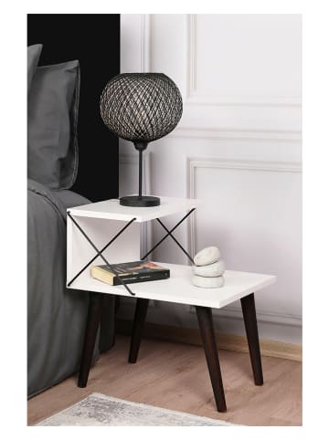 Evila Nachttisch "Cross" in Weiß - (B)50 x (T)40 cm