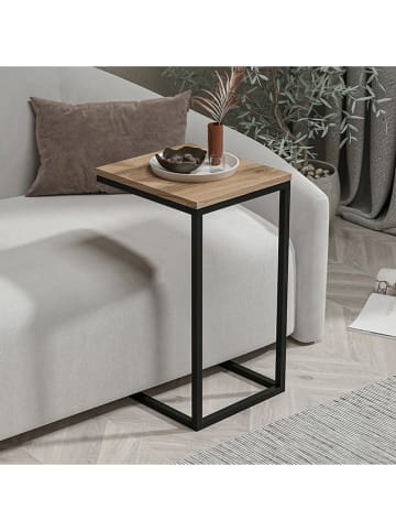 Evila Bijzettafel "Davin" lichtbruin/zwart - (B)35 x (H)65 x (D)40 cm