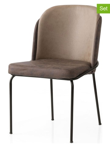 Evila 2er-Set: Stühle in Braun - (B)62 cm - (H)75 cm