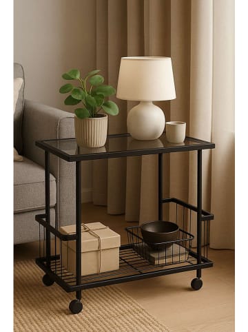 Evila Beistelltisch in Schwarz - (B)60 cm - (H)55 cm - (T)35 cm