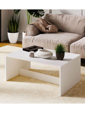 Evila Couchtisch in Weiß - (B)90 cm - (H)41,4 cm - (T)60 cm