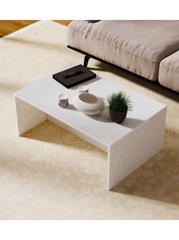 Evila Couchtisch in Weiß - (B)90 cm - (H)41,4 cm - (T)60 cm