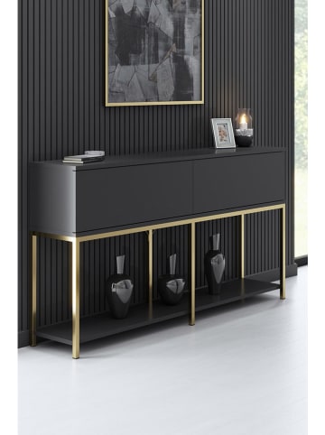 Evila Sideboard "Lord" antraciet/goudkleurig- (B)150 x (H)80 x (D)30 cm