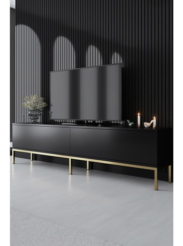 Evila TV-Regal "Lord" in Schwarz/ Gold - (B)180 x (H)47 x (T)30 cm