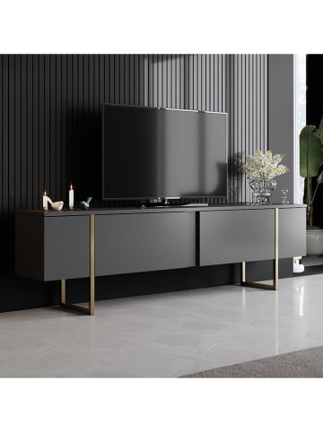 Evila TV-Regal in Anthrazit/ Gold - (B)180 x (H)50 x (T)30 cm