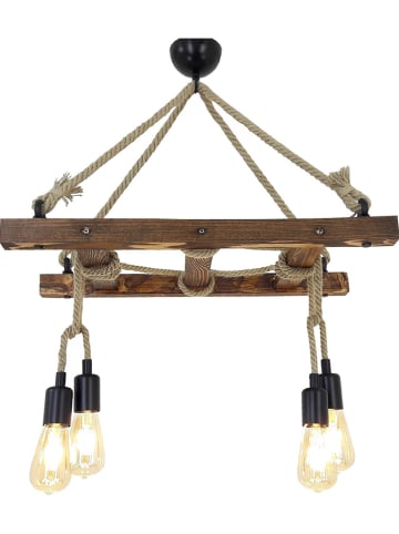Evila Lampa wisząca "Merdiven Halat" w kolorze brązowym - 80 x 34 cm