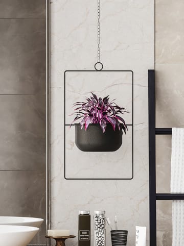 Evila Bloempot "Parapet" zwart - (H)40 x Ø 17 cm