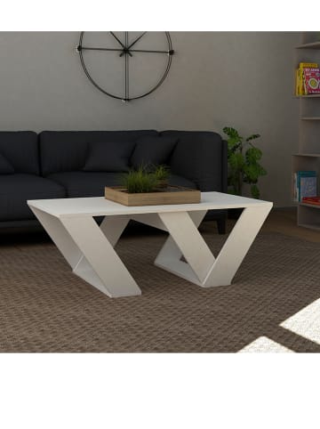 Evila Salontafel "Pipra" wit - (B)110 x (H)40 x (D)60 cm